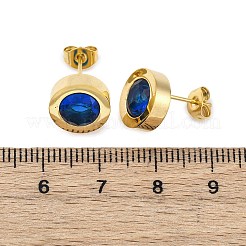 Плоские круглые серьги-гвоздики из нержавеющей стали 304&nbsp;EJEW-C099-23G-01