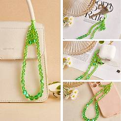 Круглые мобильные ремешки из синтетического лунного камня с бусинами&nbsp;HJEW-SW00042-02