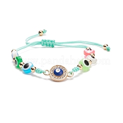 Braccialetto di perline intrecciate in resina malocchio&nbsp;BJEW-JB08414