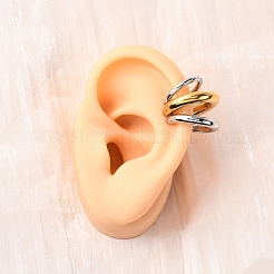 Тройные серьги-манжеты в форме буквы С из нержавеющей стали 304 двухцветные&nbsp;EJEW-A131-04A-GP