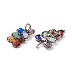 Pendentifs en laiton avec pierres naturelles mélangées&nbsp;FIND-E023-04R