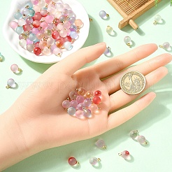 40pcs breloques en verre peintes à la bombe transparentes&nbsp;GLAA-YW0003-89A