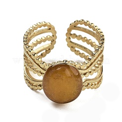 Anillos ovalados de jade y topacio natural&nbsp;RJEW-N046-07G-04