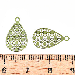 Pendentifs en filigrane d'acier inoxydable 430 peints par pulvérisation&nbsp;STAS-WH0047-78K