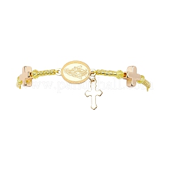 Pulseras de cuentas trenzadas con cordón de nailon ajustable&nbsp;BJEW-MZ00168-04