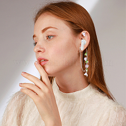 25 шт. 5-х стильная латунная цепочка и акриловое украшение для наушников&nbsp;HJEW-CO00001