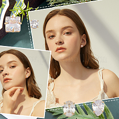 12 пара серег-гвоздиков из латуни 4-х стилей EJEW-DC0001-08