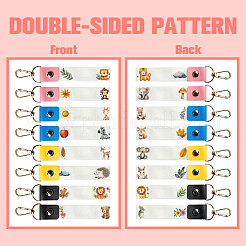 Брелок для ключей из искусственной кожи и хлопка с именным маркером&nbsp;AJEW-WH0514-012