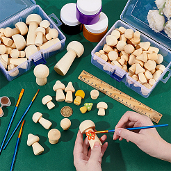 2 пакетик необработанных деревянных грибовидных украшений&nbsp;DJEW-PB0001-01