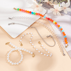 5 шт. 5 стиля круглых пластиковых и акриловых бусин для бейсбольной кепки&nbsp;AJEW-GO00046