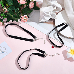 4 шт. колье-чокер из бархатной ленты&nbsp;NJEW-SC0001-70B