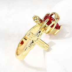 Стеклянные манжеты с открытыми кольцами&nbsp;RJEW-P178-01E-G