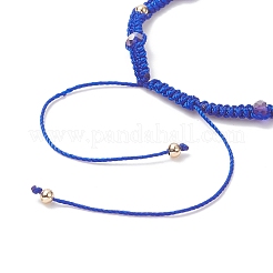 Mano di hamsa di vetro con braccialetto di perline intrecciate malocchio per le donne&nbsp;BJEW-JB09397
