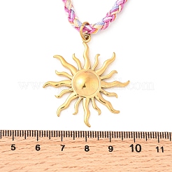 Женские ожерелья с подвеской в виде солнца из нержавеющей стали 304 NJEW-F349-01G