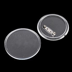 Insigne bouton rond plat vierge en acrylique avec épingles en fer&nbsp;FIND-L029-01P-02