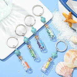 Брелки со стеклянной подвеской в виде бутылки желаний&nbsp;KEYC-JKC00499