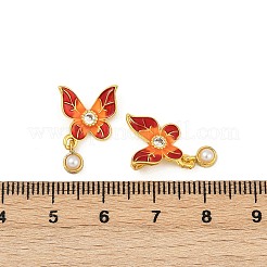 Messing mit Zirkonia und ABS-Imitationsperlenanhängern&nbsp;KK-Q081-02A-MG