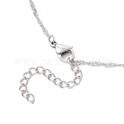 Collane con catena di Singapore con ciondolo a sacchetto vuoto in macramè in acciaio inossidabile 304&nbsp;NJEW-JN05285-03