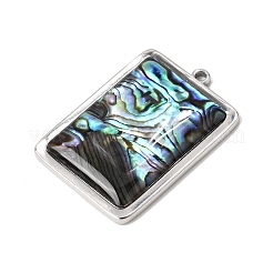 Anhänger aus Edelstahl 304 und natürlicher Paua-Muschel&nbsp;SH-CBA7184-01J-P