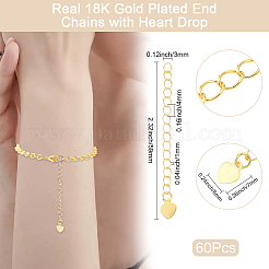 60 шт. латунный удлинитель цепи для стойки&nbsp;KK-BBC0022-52G