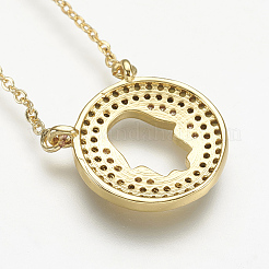 Colliers en laiton avec pendentif avec zircone cubique de micro pave&nbsp;NJEW-J051-25G