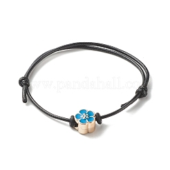 Цветочные акриловые эмалевые бусины регулируемый шнур браслет для девочек-подростков женщин&nbsp;BJEW-JB07047