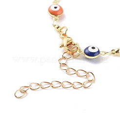 Bracciali con catena a maglie malocchio smaltato in ottone&nbsp;BJEW-JB06183