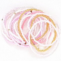 17 pz braccialetti elastici con perline di semi impilabili bohémien&nbsp;PW-WG4899C-01