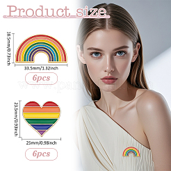 12 шт. 2 эмалевых значка в честь месяца гордости&nbsp;JEWB-ME0001-32