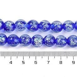 Ручная работа золотой фольги Lampwork бисер пряди&nbsp;LAMP-Q002-01E