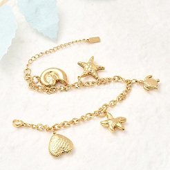 Braccialetti con ciondoli in acciaio inossidabile 304&nbsp;BJEW-P368-07A-G