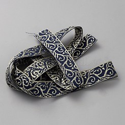 Полиэстеровый жаккардовый цветок лента&nbsp;OCOR-WH0097-32B