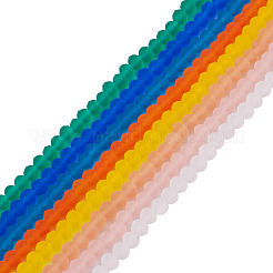 8 нить 8 цвета гальванических стеклянных бусин&nbsp;EGLA-TA0001-49A