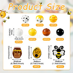 Печатные бусы из натурального дерева&nbsp;WOOD-TA0002-54