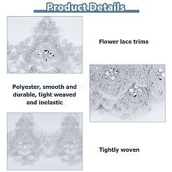 Ruban de polyester d'un mètre avec perles rondes en plastique et paillettes&nbsp;OCOR-HS0001-20B