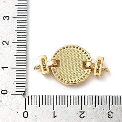 Gestellbeschichtung Messing Mikropflaster Zirkonia flache runde Verbindungsstück Charms&nbsp;KK-K385-100G-01