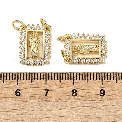 Pendentifs avec zircon cubiques à micro-pavés en laiton&nbsp;KK-S526-05G-A