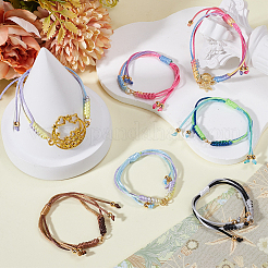 20 Stück verstellbare geflochtene Nylonfaden-Gliederarmband-Machen&nbsp;AJEW-SC0003-68G