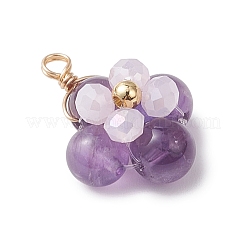 4 шт. 4 подвески из натурального аметиста&nbsp;PALLOY-TA00356