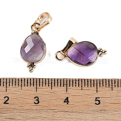 Facettierte Anhänger aus Natursteinmischung&nbsp;KK-L218-004G-M