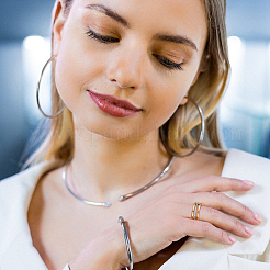 2 шт. кольца из нержавеющей стали с микропаве из кубического циркония&nbsp;RJEW-UN0003-10A