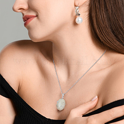 1 pièce 925 montures de cabochon pour pendentif en argent sterling&nbsp;STER-BC0004-43P