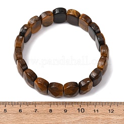 Pulseras elásticas unisex con cuentas de ojo de tigre natural&nbsp;G-K303-01C