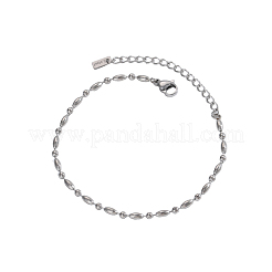 Pulseras de cadena de bolas de acero inoxidable 304&nbsp;BJEW-OY001-02P
