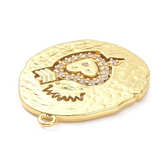 Латунные микропаве прозрачные подвески с фианитом&nbsp;ZIRC-P085-23G