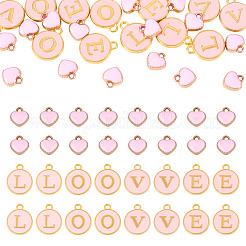 32 шт. 5 стиля позолоченных эмалевых подвесок из сплава&nbsp;ENAM-TA0003-13A