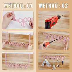 Wandhaken-Set aus Eisen mit Schleife&nbsp;DIY-WH0933-24