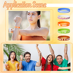 35шт 5-х цветный силиконовый шнур-браслет на запястье&nbsp;BJEW-GF0001-31C