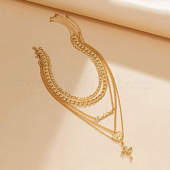 Сердце крест слово сплав кристалл горный хрусталь кулон многослойные ожерелья для женщин&nbsp;FS-WGC39BB-01