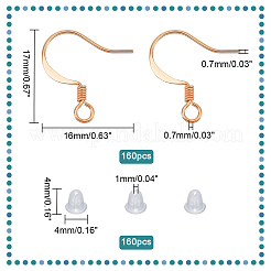 160 pezzi di ottone ganci orecchino&nbsp;KK-PH0005-21